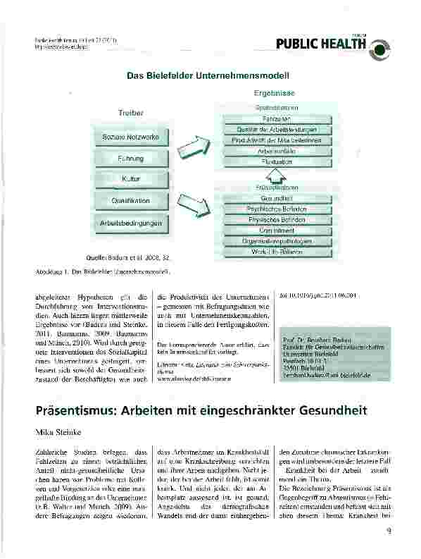 Vorschauseite 3: Sozialkapitalbasierte Public Health-Strategie für die Arbeitswelt
