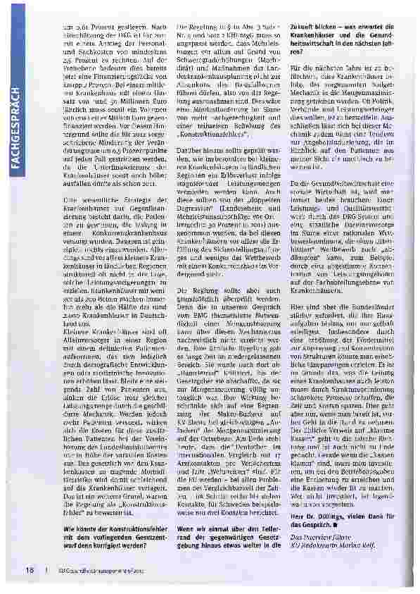 Vorschauseite 4: Krankenhäuser „drehen am Rad