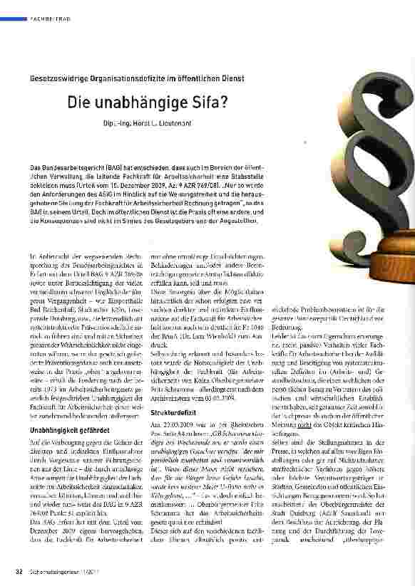Vorschauseite 1: Die unabhängige Sifa?