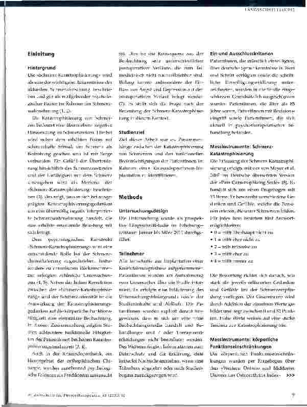 Vorschauseite 2: Schmerz-Katastrophisierung im Rahmen der Knieendoprothetik
