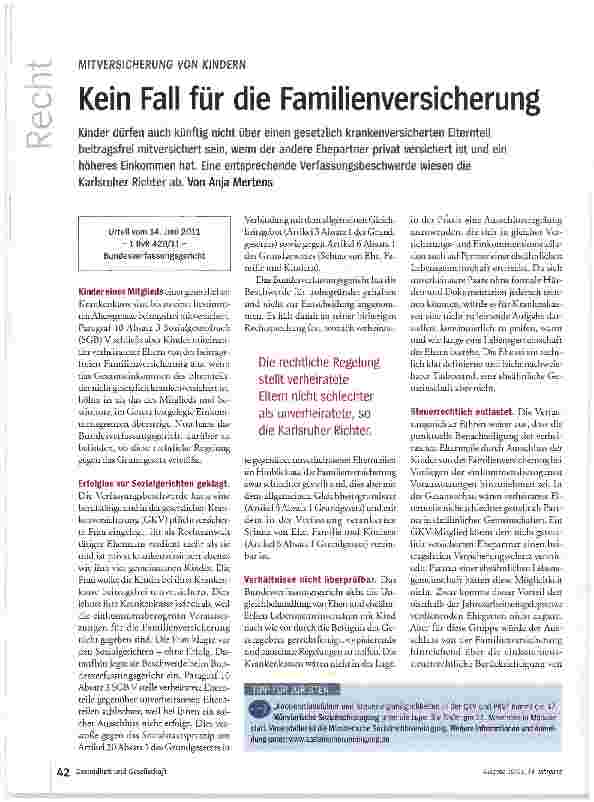 Vorschauseite 1: Kein Fall für die Familienversicherung