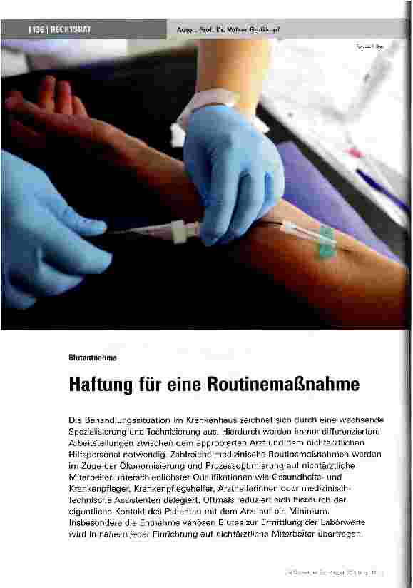 Vorschauseite 1: Haftung für eine Routinemaßnahme