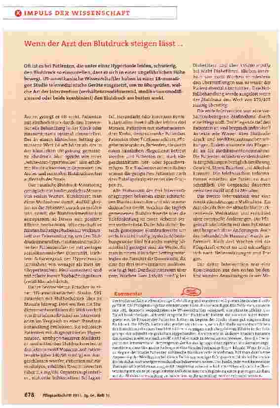 Vorschauseite 1: Wenn der Arzt den Blutdruck steigen lässt...
