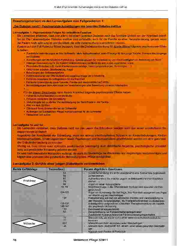 Vorschauseite 5: Psychosoziale Auswirkungen des juvenilen Diabetes mellitus als Fallgeschehen