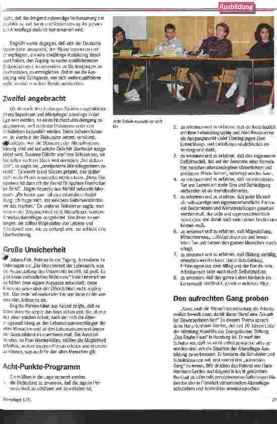 Vorschauseite 2: Keinen Schritt weitergekommen - Leiterinnen und Leiter von Altenpflegefachseminaren auf der Suche nach einheitlichen Lehrplänen