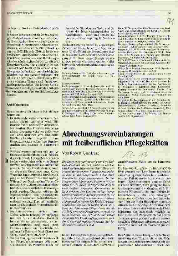 Vorschauseite 1: Abrechnungsvereinbarungen mit freiberuflichen Pflegekräften