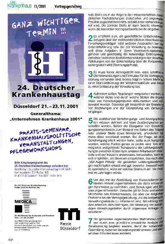 Vorschauseite 3: Vertragsgestaltung für die Kooperation von Krankenhäusern, Industrie und Ärzten Hinweise für die Krankenhausverwaltung