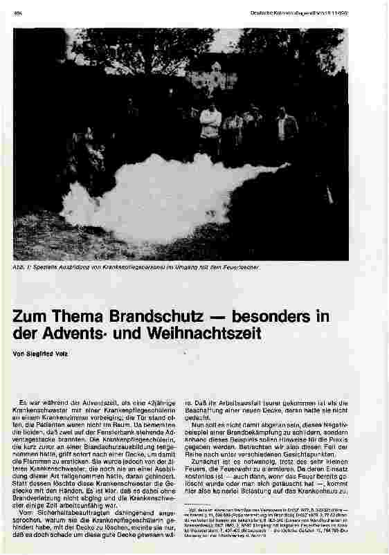 Vorschauseite 1: Zum Thema Brandschutz - besonders in der Adventsund Weihnachtszeit