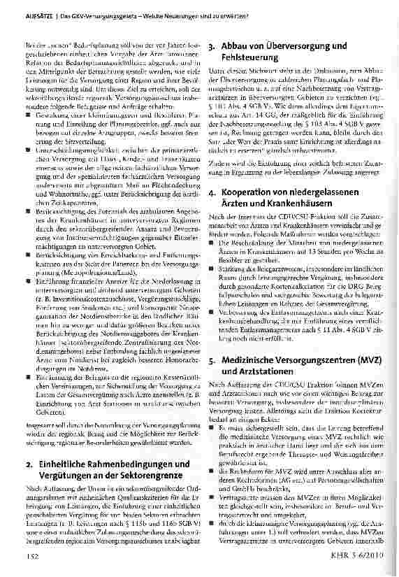 Vorschauseite 2: Das GKV-Versorgungsgesetz -Welche Neuerungen sind zu erwarten?