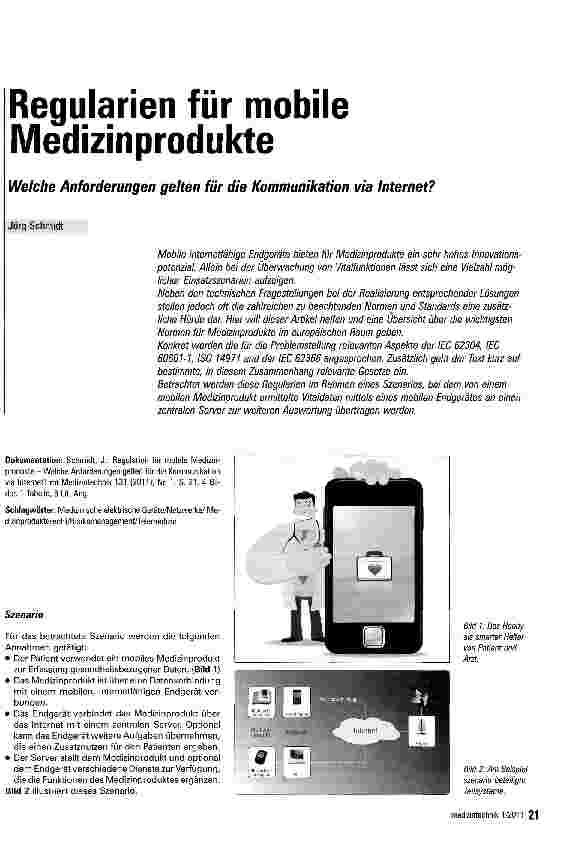 Vorschauseite 1: Regularien für mobile MedizinprodukteWelche Anforderungen gelten für die Kommunikation via Internet?