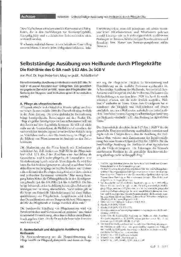 Vorschauseite 1: Selbstständige Ausübung von Heilkunde durch Pflegekräfte