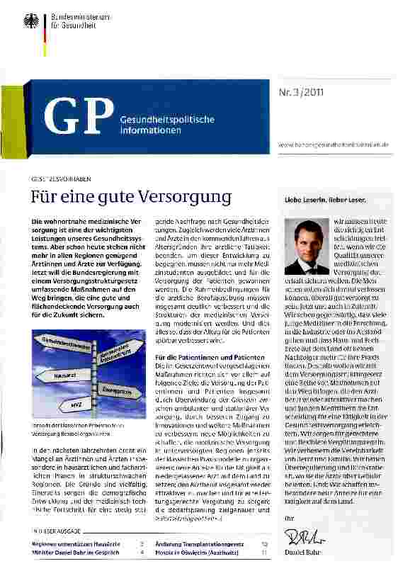 Vorschauseite 1: Für eine gute Versorgung
