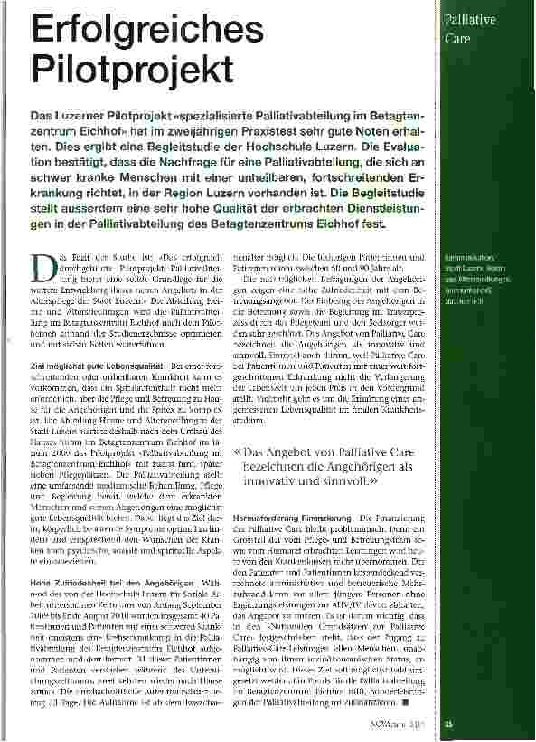 Vorschauseite 1: Erfolgreiches Pilotprojekt
