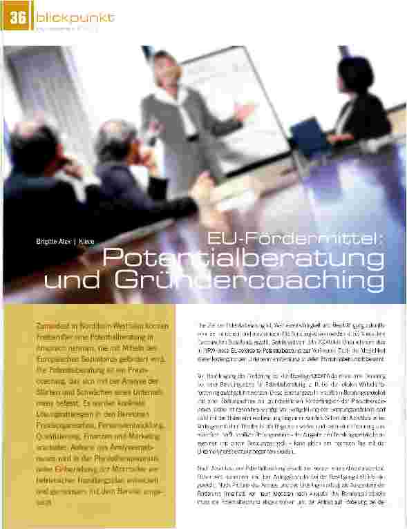 Vorschauseite 1: Potentialberatung und Gründercoaching
