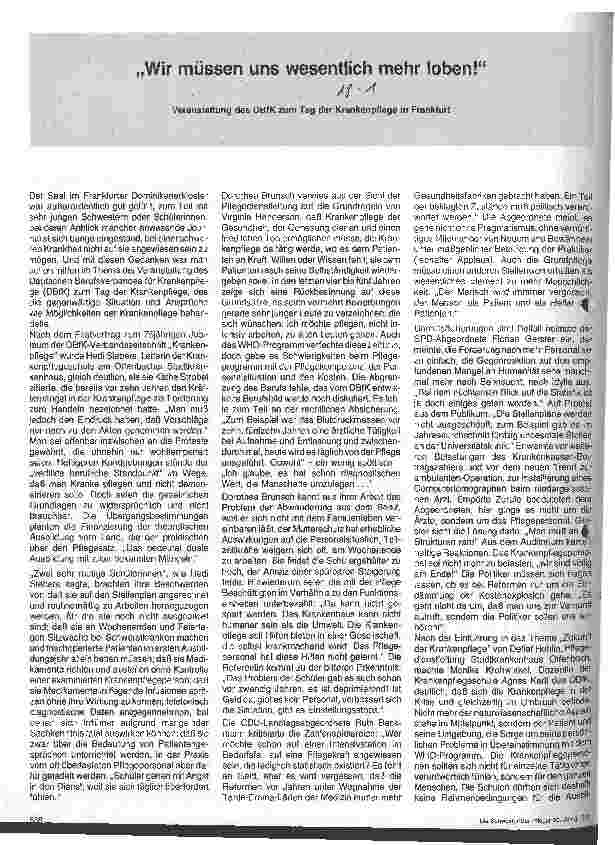 Vorschauseite 1: Wir müssen uns wesentlich mehr loben