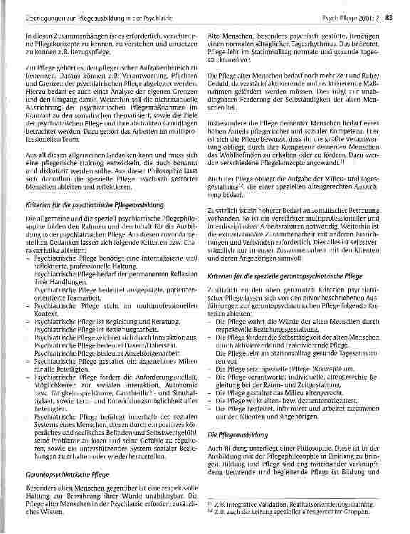 Vorschauseite 3: Überlegungen zur Pflegeausbildung in der Psychiatrie