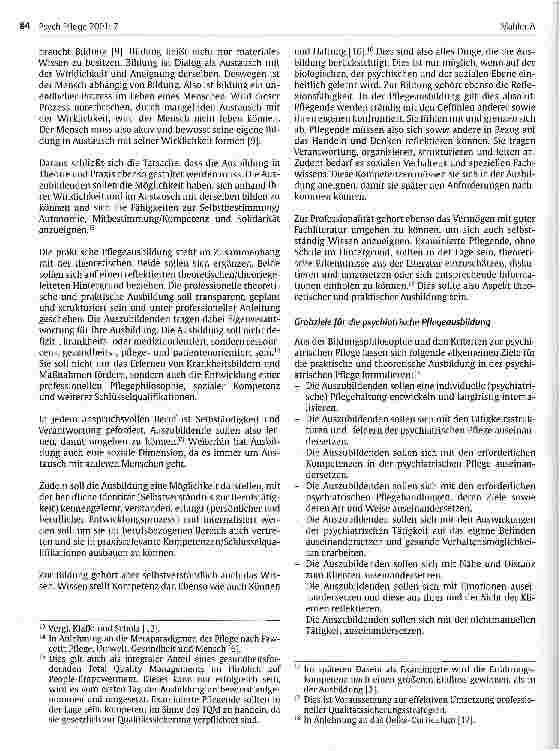 Vorschauseite 4: Überlegungen zur Pflegeausbildung in der Psychiatrie