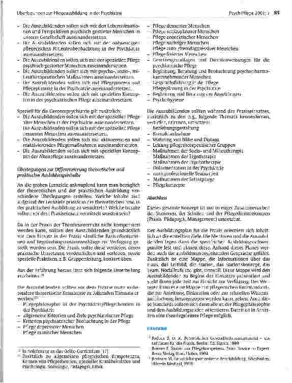 Vorschauseite 5: Überlegungen zur Pflegeausbildung in der Psychiatrie