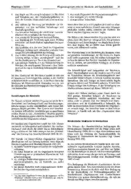 Vorschauseite 2: Pflegemanagement zwischen Bürokratie und Ganzheitlichkeit Gedanken zur Herausforderung Ganzheitlichkeit im Pflegemanagement