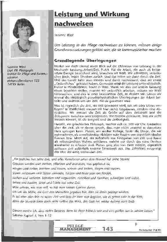 Vorschauseite 1: Leistung und Wirkung nachweisen