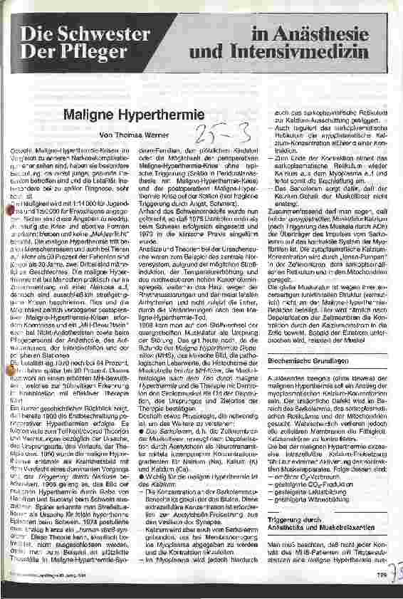 Vorschauseite 1: Maligne Hyperthermie