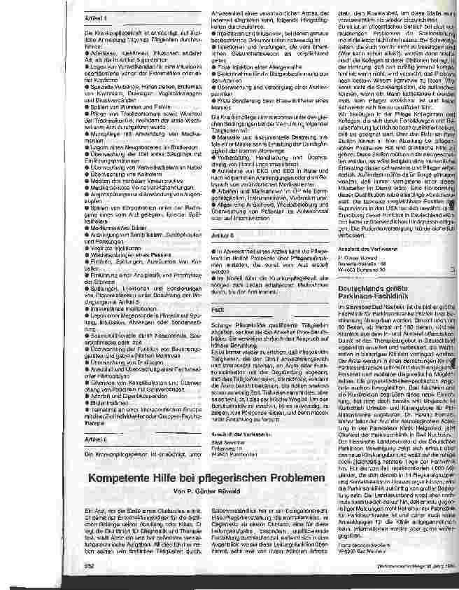 Vorschauseite 2: Welchen Handlungsspielraum läßt das französische Krankenpflegegesetz zu?