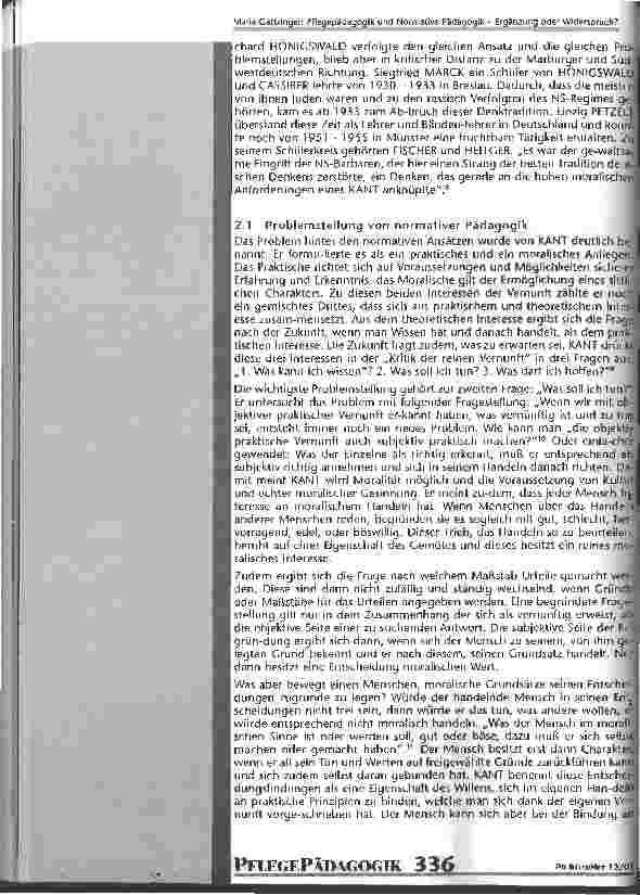 Vorschauseite 3: Pflegepädagogik und Normative Pädagogik - Ergänzung oder Widerspruch?