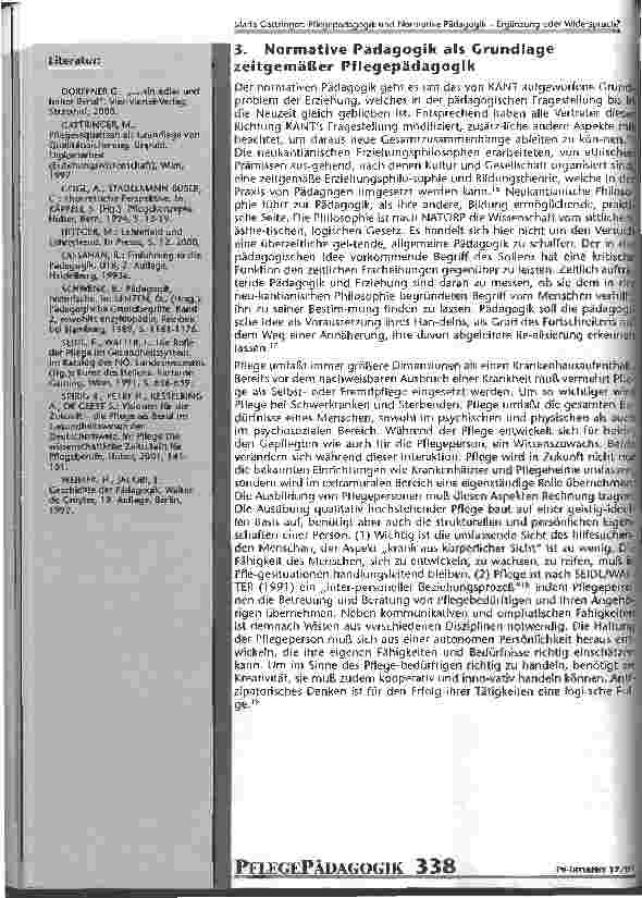 Vorschauseite 5: Pflegepädagogik und Normative Pädagogik - Ergänzung oder Widerspruch?