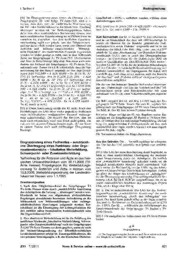 Vorschauseite 2: Eingruppierung als Oberarzt - medizinische VerantwortungTVÄrzte/Tdl_§12