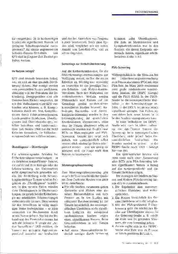 Vorschauseite 2: Wem nutzt Krebsfrüherkennung?
