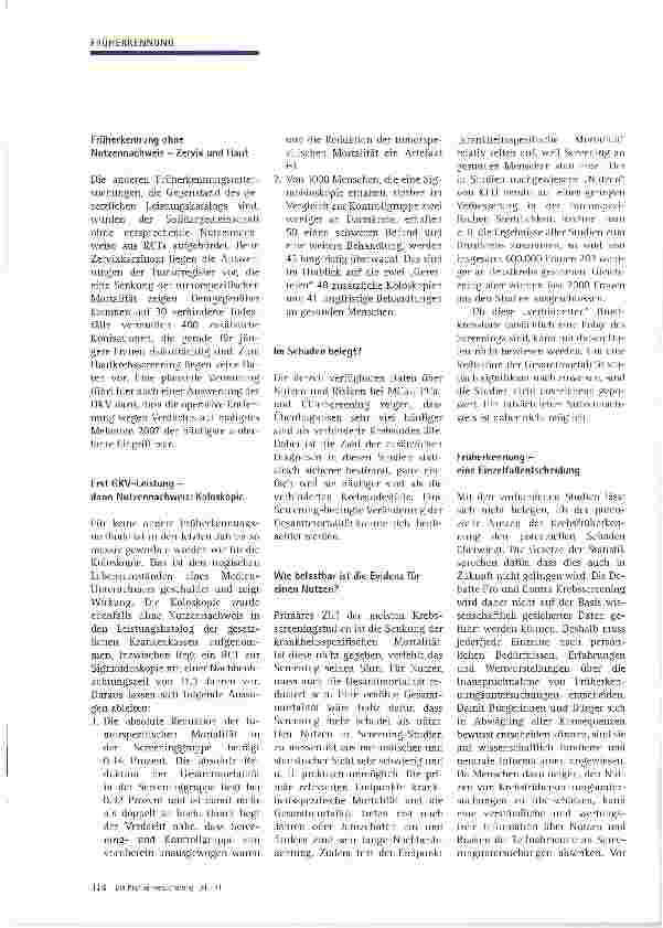 Vorschauseite 3: Wem nutzt Krebsfrüherkennung?