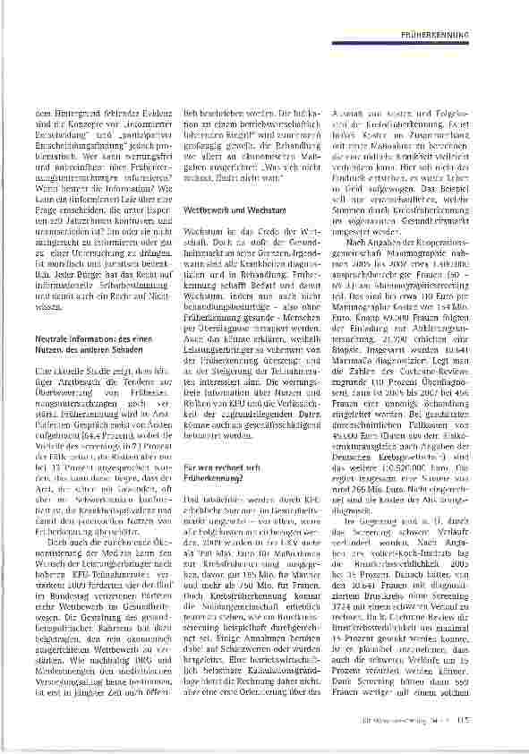 Vorschauseite 4: Wem nutzt Krebsfrüherkennung?