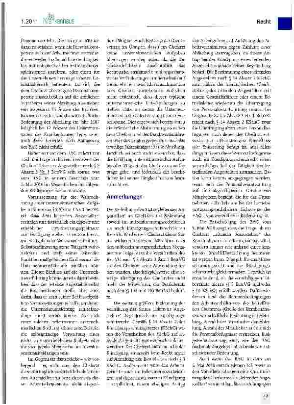 Vorschauseite 2: Der Chefarzt als leitender Angestellter