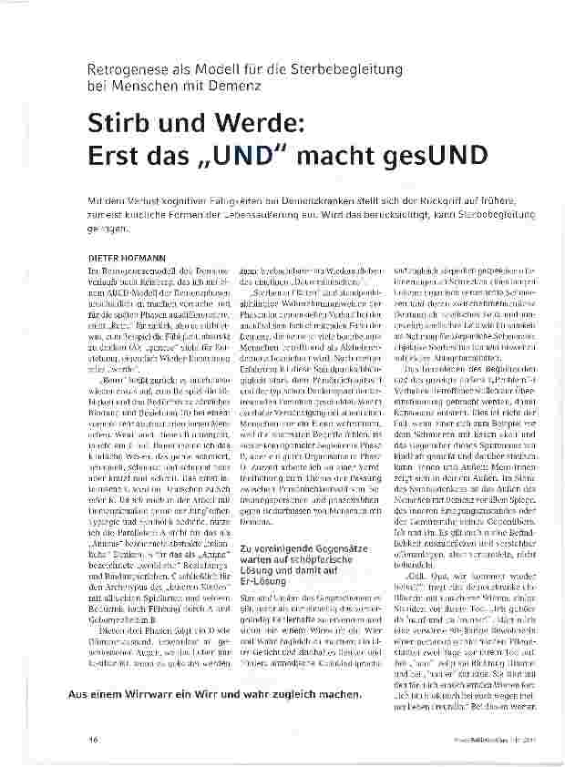 Vorschauseite 1: Stirb und Werde: Erst das „UND macht gesUND
