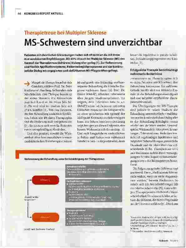Vorschauseite 1: MS-Schwestern sind unverzichtbar