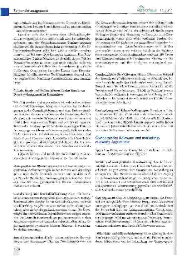 Vorschauseite 2: Diversity Management als Zukunfts aufgäbe der Krankenhäuser