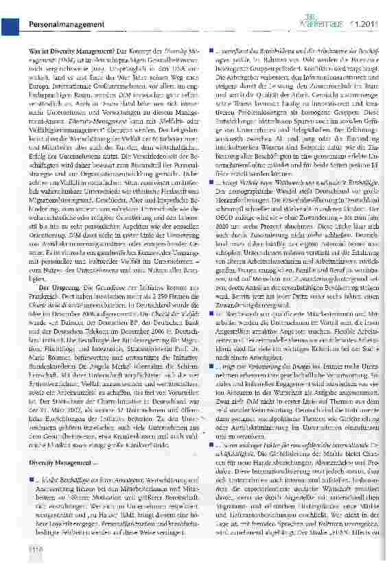 Vorschauseite 4: Diversity Management als Zukunfts aufgäbe der Krankenhäuser