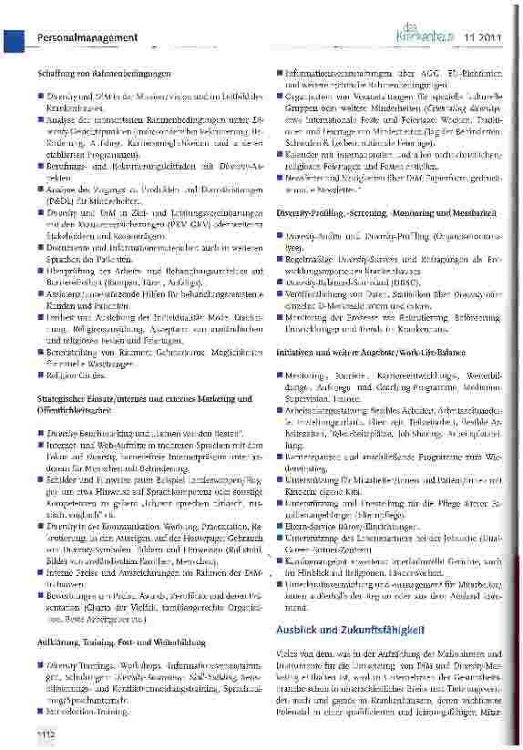 Vorschauseite 6: Diversity Management als Zukunfts aufgäbe der Krankenhäuser