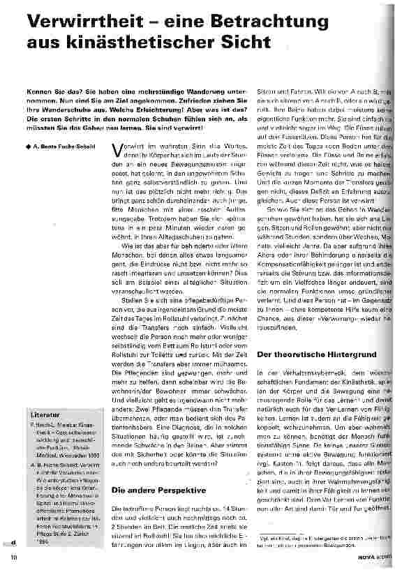 Vorschauseite 1: Verwirrtheit - eine Betrachtung aus kinästhetischer Sicht