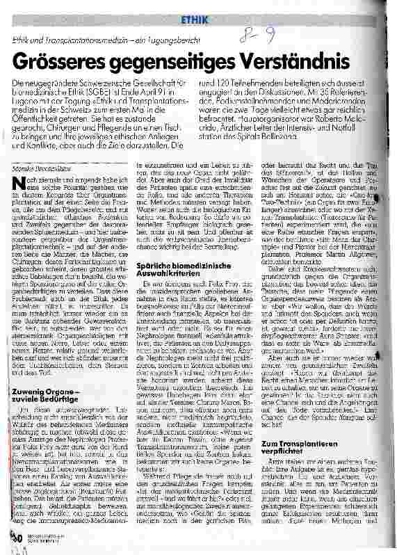Vorschauseite 1: Grösseres gegenseitiges Verständnis