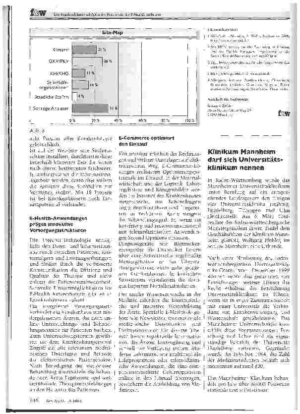 Vorschauseite 4: Die Krankenhauser schöpfen die Potenziale der E-Health nicht aus.Die Untersuchung von 235 Gesundheitsportalen im Internet offenbarte gravierende Fehler.