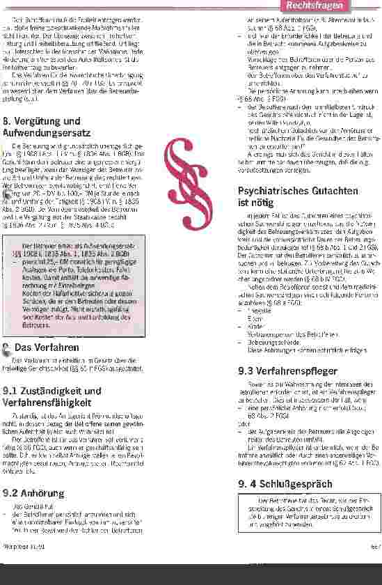 Vorschauseite 5: Kein Vormund für Erwachsene! Neues Betreuungsgesetz will die Persönlichkeit stärker berücksichtigen