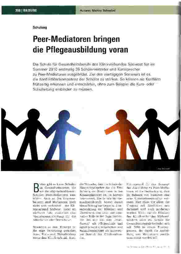 Vorschauseite 1: Peer-Mediatoren bringen die Pflegeausbildung voran