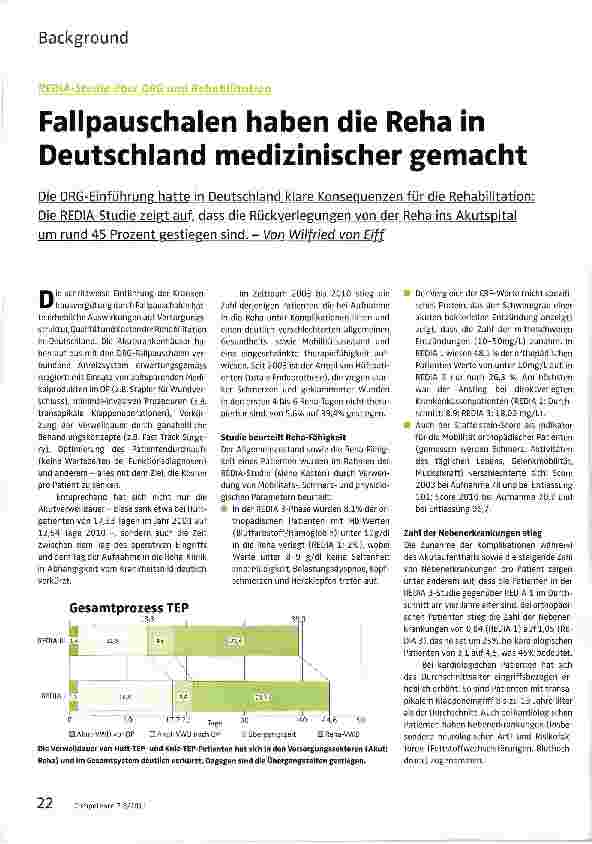 Vorschauseite 1: Fallpauschalen haben die Reha in Deutschland medizinischer gemacht