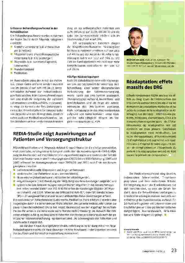 Vorschauseite 2: Fallpauschalen haben die Reha in Deutschland medizinischer gemacht