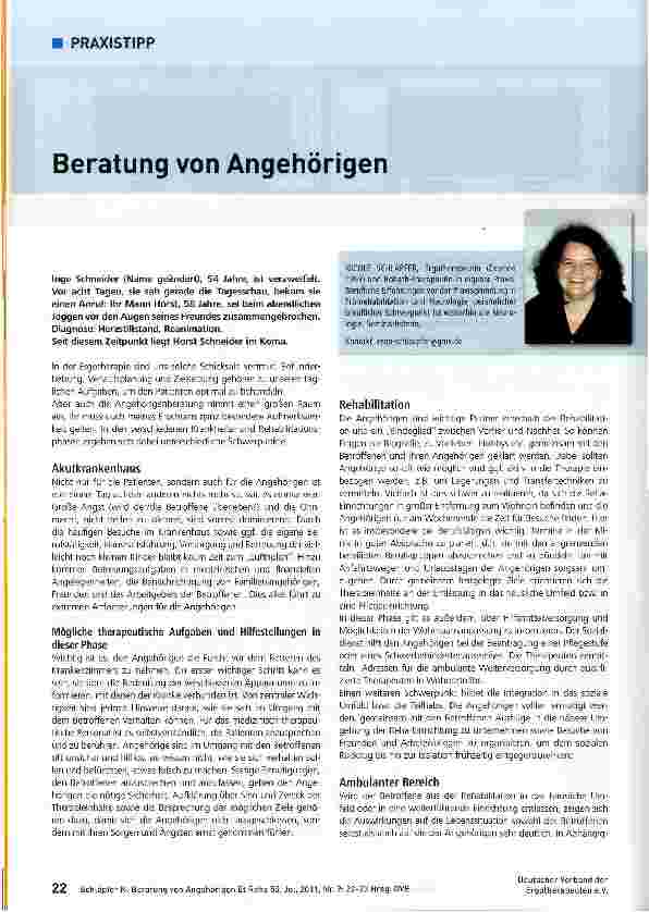 Vorschauseite 1: Beratung von Angehörigen