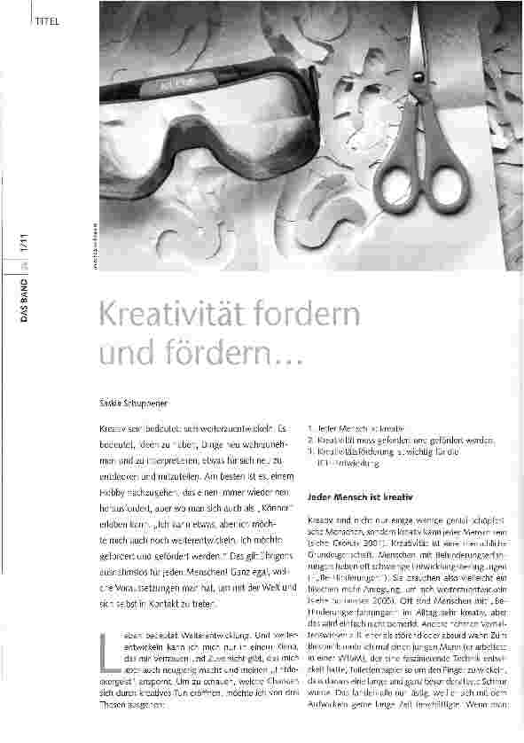 Vorschauseite 1: Kreativität fordern und fördern...