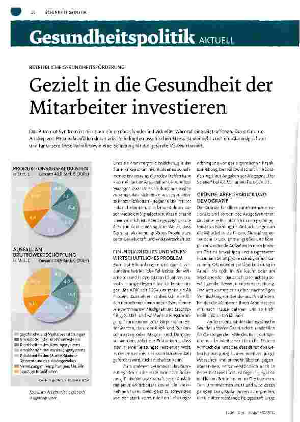 Vorschauseite 1: Gezielt in die Gesundheit der Mitarbeiter investieren
