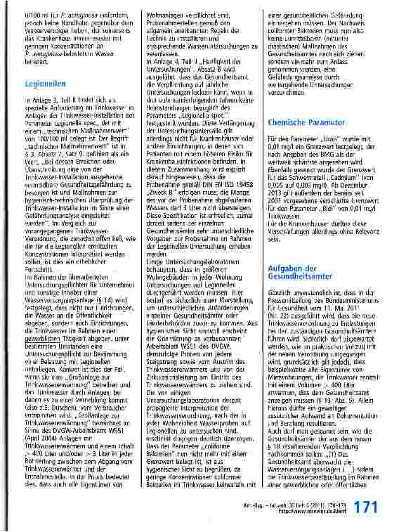 Vorschauseite 2: Die Novellierung der Trinkwasserverordnung. Was hat sich geändert?
