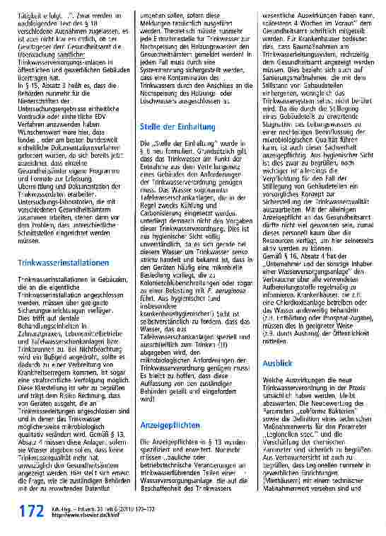 Vorschauseite 3: Die Novellierung der Trinkwasserverordnung. Was hat sich geändert?